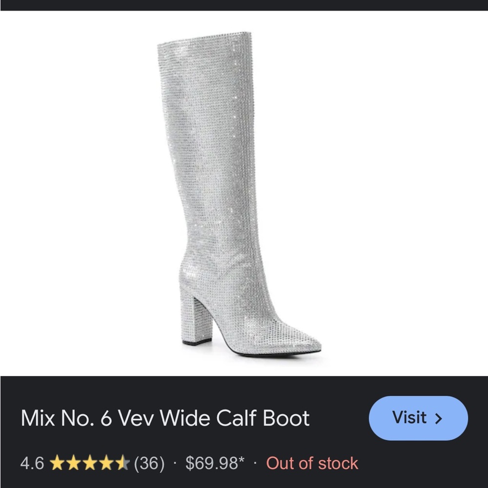 Mix No.6 Sparkly Rhinestone Tall Heeled Boots sz. 7W
